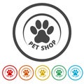 Pet Shop Logo Design ring icon, color set Royalty Free Stock Photo