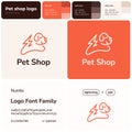 Pet shop orange line business logo