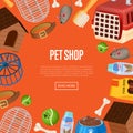 Pet shop poster in cartoon style Royalty Free Stock Photo