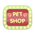 Pet shop sign.Pet shop single icon in cartoon style vector symbol stock illustration web. Royalty Free Stock Photo