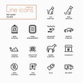 Pet Shop - Single Line Pictograms Set Royalty Free Stock Photo