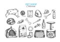 Pet shop. Vector hand drawn Royalty Free Stock Photo