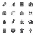 Pet shop vector icons set