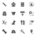 Pet shop vector icons set