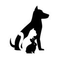 pet shop veterinary sign silhouette dog cat bunny