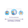 Pet show preparation concept icon