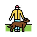 pet sitter color icon vector illustration