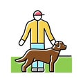 pet sitter color icon vector illustration