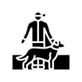 pet sitter glyph icon vector illustration