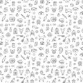 Pet store dogs, cats, birds, other domestic animals seamless pattern Royalty Free Stock Photo