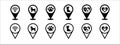 Pet store map pin icon set. Vet or veterinary location pin map marker icons set.Contains icon such as wifi, dog, cat, paw print Royalty Free Stock Photo