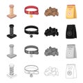 Pet store, products, merchandise and other web icon in cartoon style.Coil, thread, collar icons in set collection.