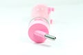 Pet supplies about water feeder of pink for dog. Royalty Free Stock Photo