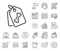 Pet tags line icon. Dog bone sign. Salaryman, gender equality and alert bell. Vector