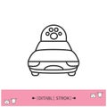 Pet taxi line icon. Editable illustration