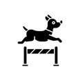 Pet training black glyph icon