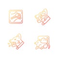 Pet treatment gradient linear vector icons set