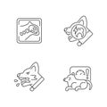 Pet treatment linear icons set Royalty Free Stock Photo