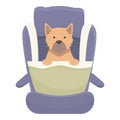 Pet vehicle seat icon cartoon vector. Dog travel