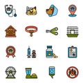 Pet, vet clinic, Simple colored veterinary medicine icon set 2.