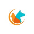 Pet and Veterinarian Logo ,animal lover group Royalty Free Stock Photo