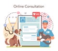 Pet veterinarian online service or platform. Veterinary doctor