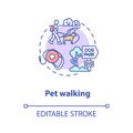Pet walking concept icon