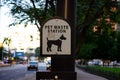 Pet Waste Station Sign Dallas Downtown