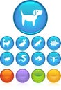 Pet web buttons - round Royalty Free Stock Photo