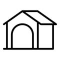 Pet wooden kennel icon outline vector. Dog house Royalty Free Stock Photo