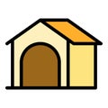 Pet wooden kennel icon vector flat Royalty Free Stock Photo