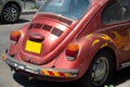 PETAH TIQWA, ISRAEL - MAY 15, 2015: Rear part of a Volkswagen Beetle in Petah Tiqwa, Israel Royalty Free Stock Photo