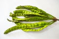 Petai, Twisted cluster bean, Stink bean, Bitter Bean, Parkia speciosa seeds, isolated on white background. Royalty Free Stock Photo