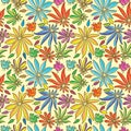 Petal Colors Half Seamless Pattern_eps Royalty Free Stock Photo