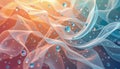 petalchrome mist gradient: translucent petal colors diffusing through cool chrome with digital softness