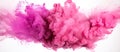 Petallike pink and purple smoke rises from water on white background Royalty Free Stock Photo