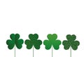 Petals of clover with the image on sticks. greeting card for St. Patrick`s Day with a blank space for text or advertising. Vector