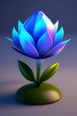 A blue and purple beautiful flower, Ai Genareted Image.