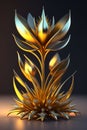 A gold and silver flower, Ai Genareted.