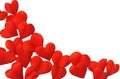 Petals in heart shape over white background Royalty Free Stock Photo