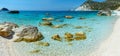 Petani Beach (Kefalonia, Greece) panorama.