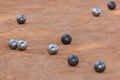 Petanque balls on the ground Royalty Free Stock Photo