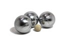 Petanque balls with a jack (cochonnet)