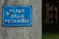 Petanque boule sign in washed out blue Royalty Free Stock Photo