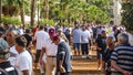 Petanque competitions on the waterfront in Lloret de Mar,Spain