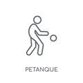 Petanque linear icon. Modern outline Petanque logo concept on wh