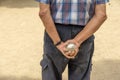 Petanque player Royalty Free Stock Photo