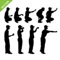 Petanque player silhouettes vector Royalty Free Stock Photo