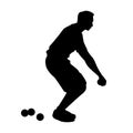 Petanque sport man silhouette vector