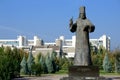 Petar I Petrovic Njegos statue, university. Montenegro. Royalty Free Stock Photo